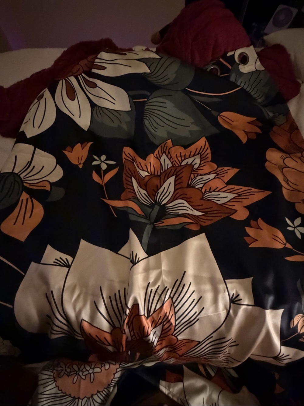 4 Panels for TWO windows - Boho Floral Blackout Curtains - Picture 3 of 3